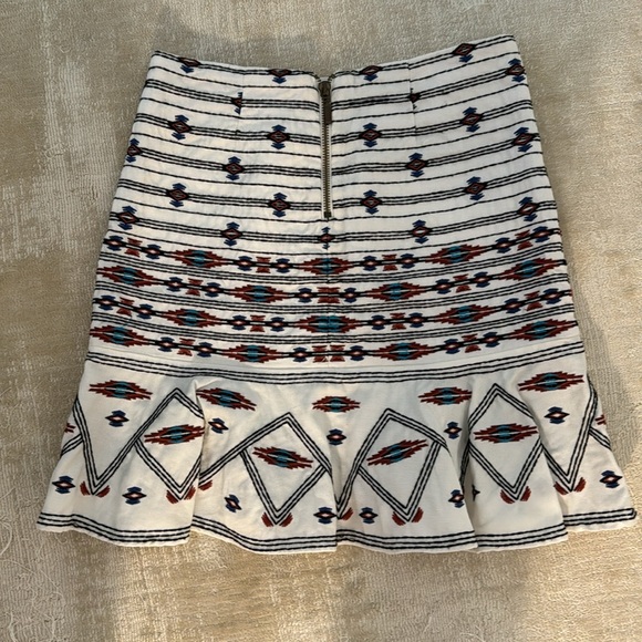 Cynthia Vincent Embroidered Mini Skirt with Zip - Picture 2 of 3